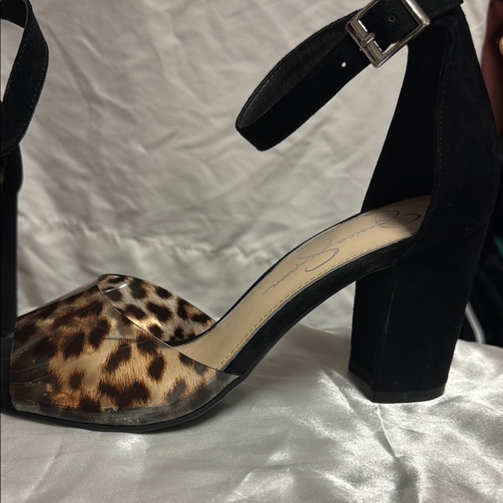 Jessica Simpson Leopard and Black Heels